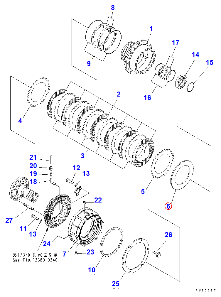 Diagram 56E-32-11280 PLATE - Komatsu