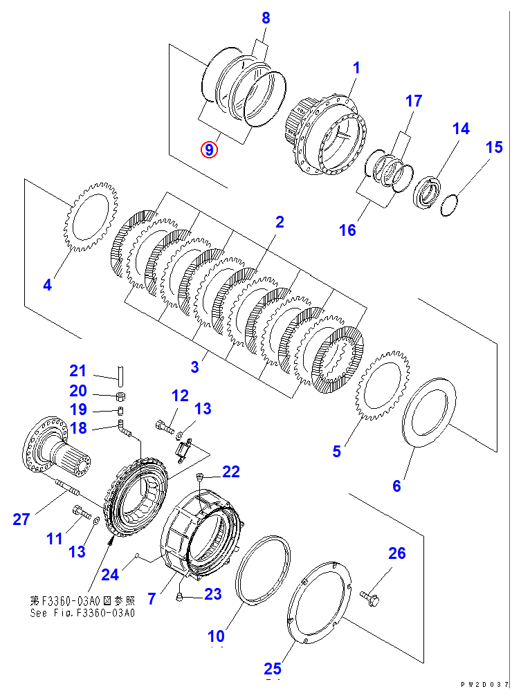 Diagram 195-27-12710 O-RING - Komatsu