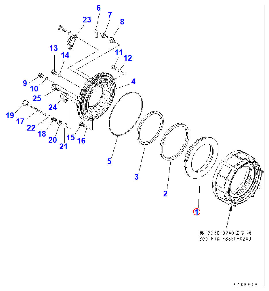 Diagram 56D-33-11120 PISTON - Komatsu