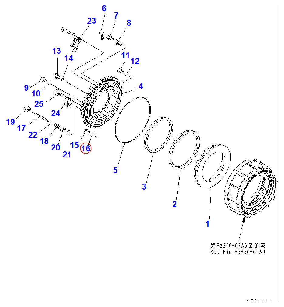 Diagram 07002-11223 O-RING - Komatsu