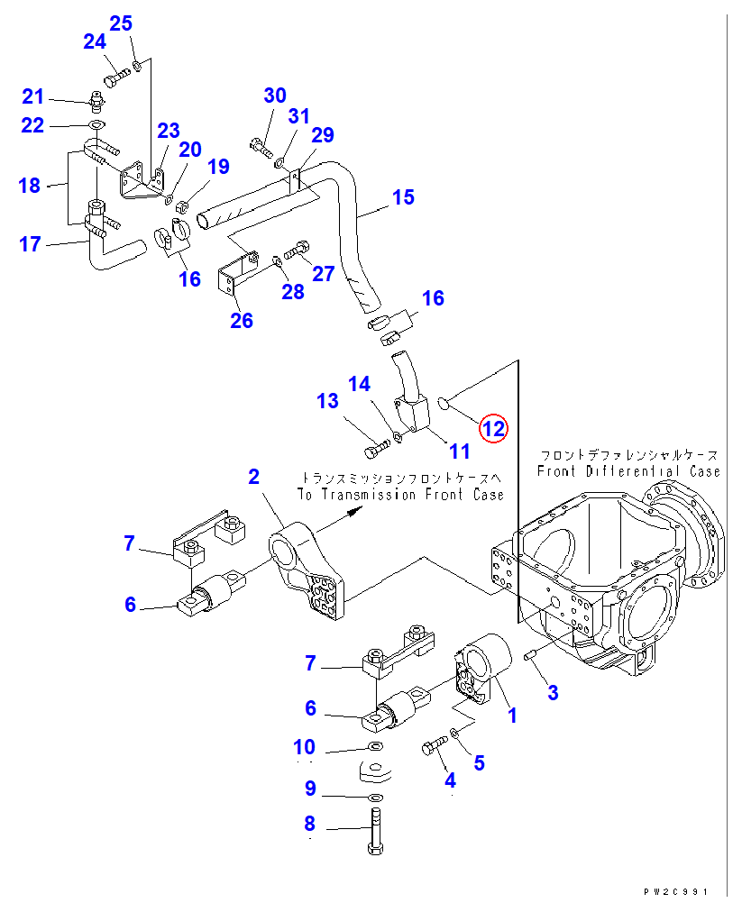 Diagram 07000-F3045 O-RING - Komatsu