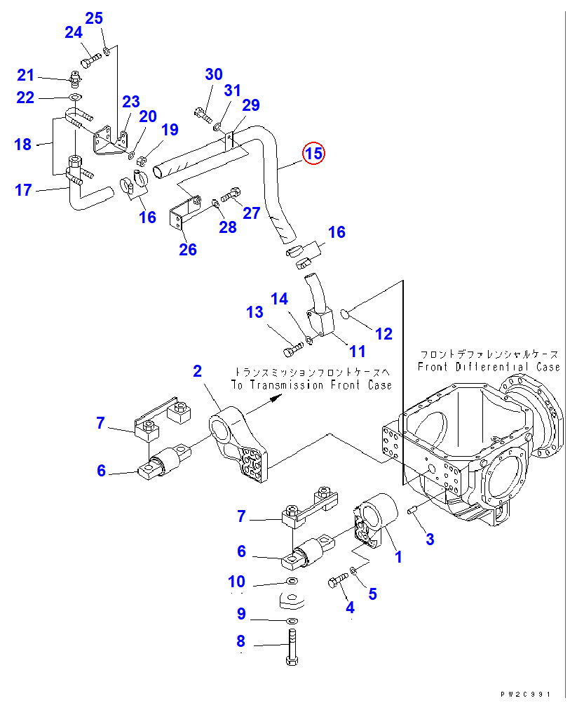 Diagram 07261-24113 HOSE - Komatsu