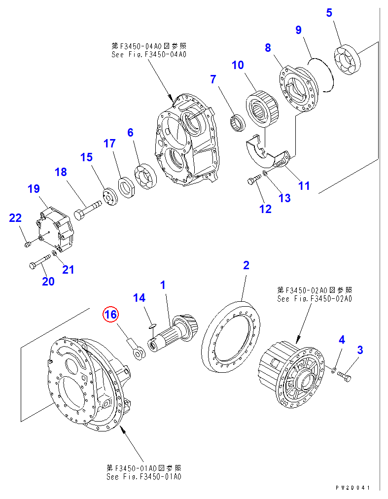 Diagram 56B-23-16710 SHIM, 0.15MM - Komatsu