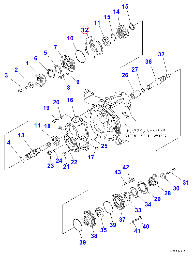 Diagram 56D-23-16510 SHIM, 0.15MM - Komatsu