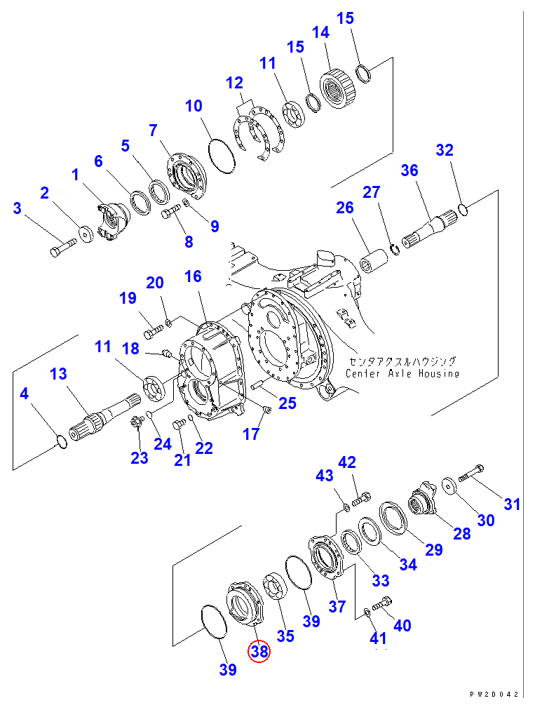 Diagram 56D-23-16681 CAGE - Komatsu