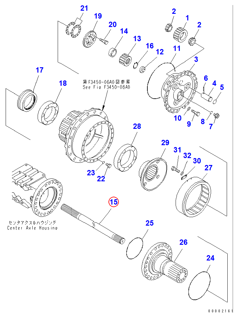 Diagram 56D-22-12412 SHAFT - Komatsu