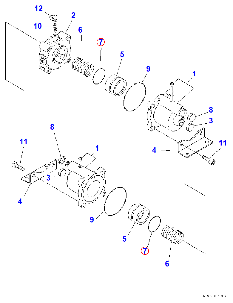 Diagram 424-35-15240 O-RING - Komatsu
