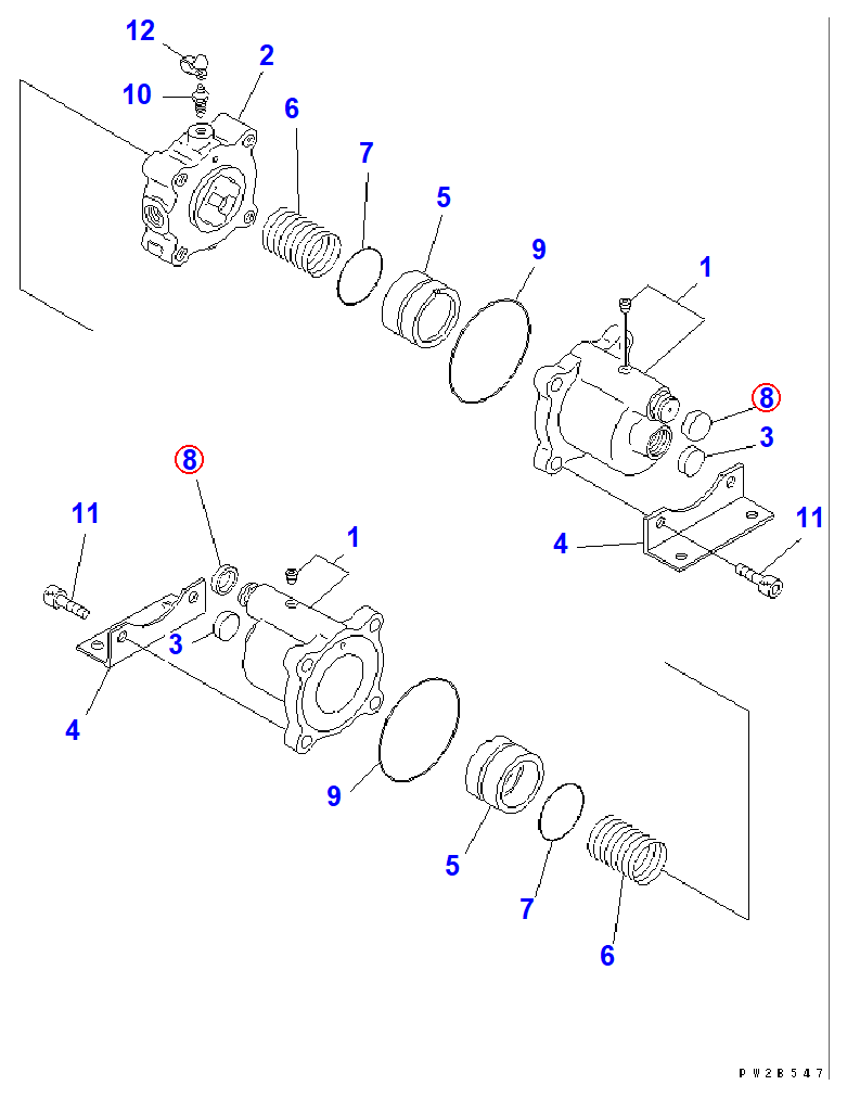 Diagram 424-35-15250 COVER - Komatsu