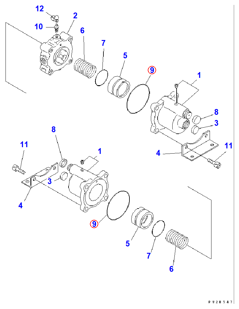 Diagram 424-35-15260 O-RING - Komatsu