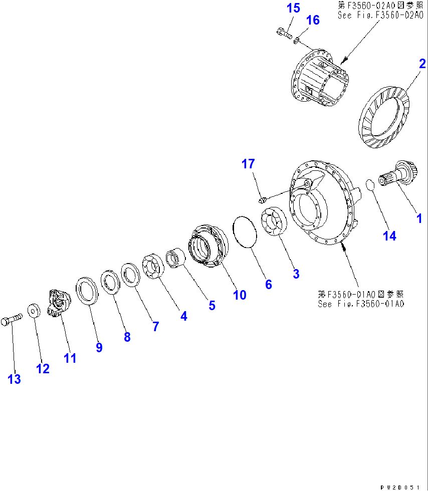 Diagram 56D-22-11202 PINION ASS'Y - Komatsu