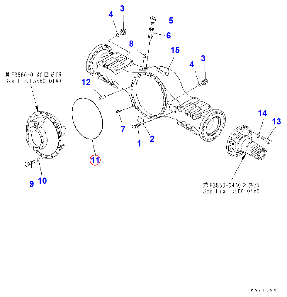 Diagram 07000-15435 O-RING - Komatsu