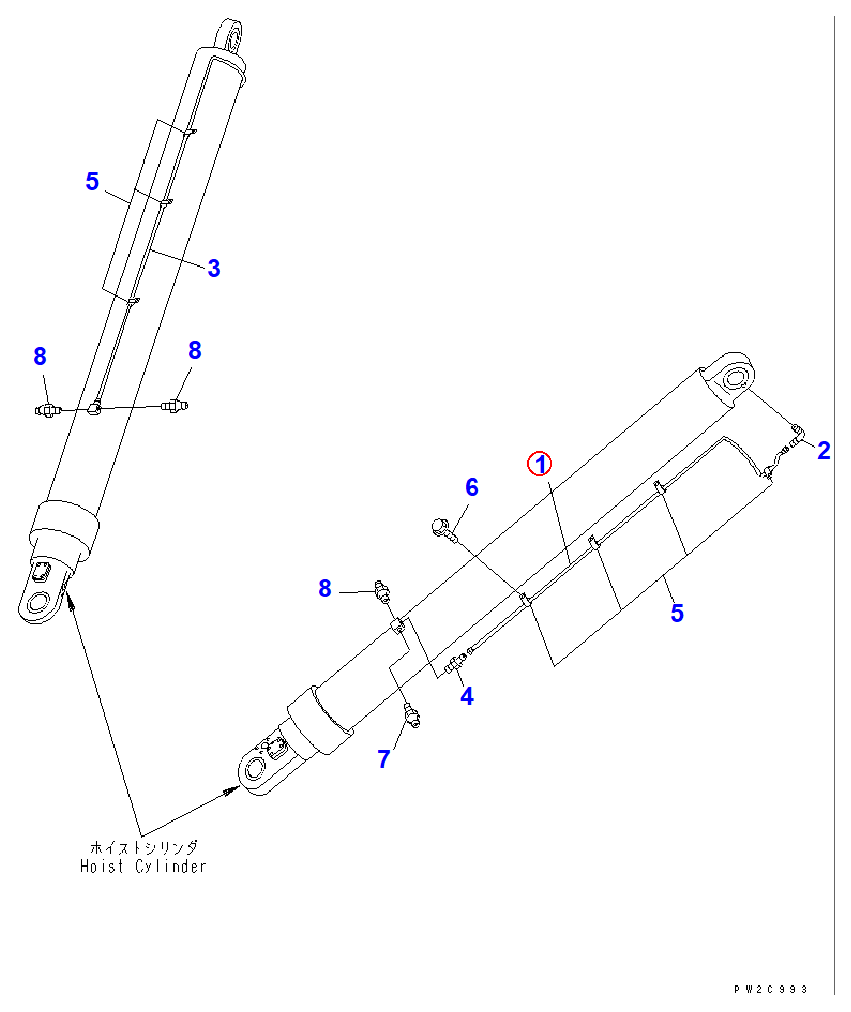 Diagram 56D-52-12110 TUBE,L.H. - Komatsu