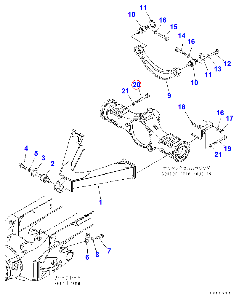 Diagram 22T-50-21140 BOLT - Komatsu