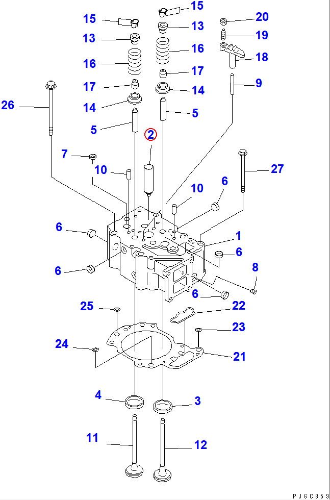 Diagram 6136-11-1130 SLEEVE - Komatsu