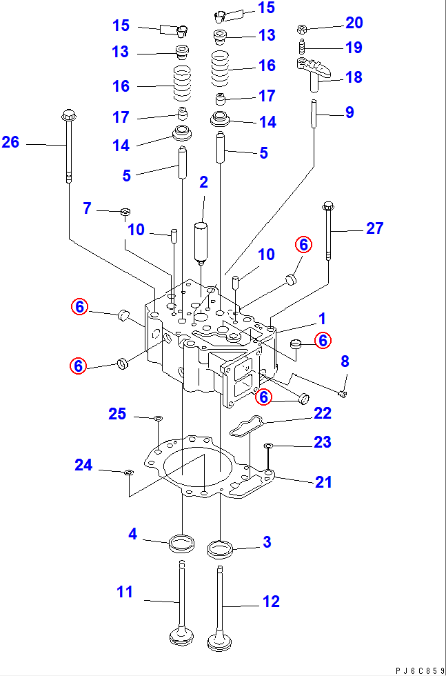 Diagram 6162-13-1150 PLUG - Komatsu