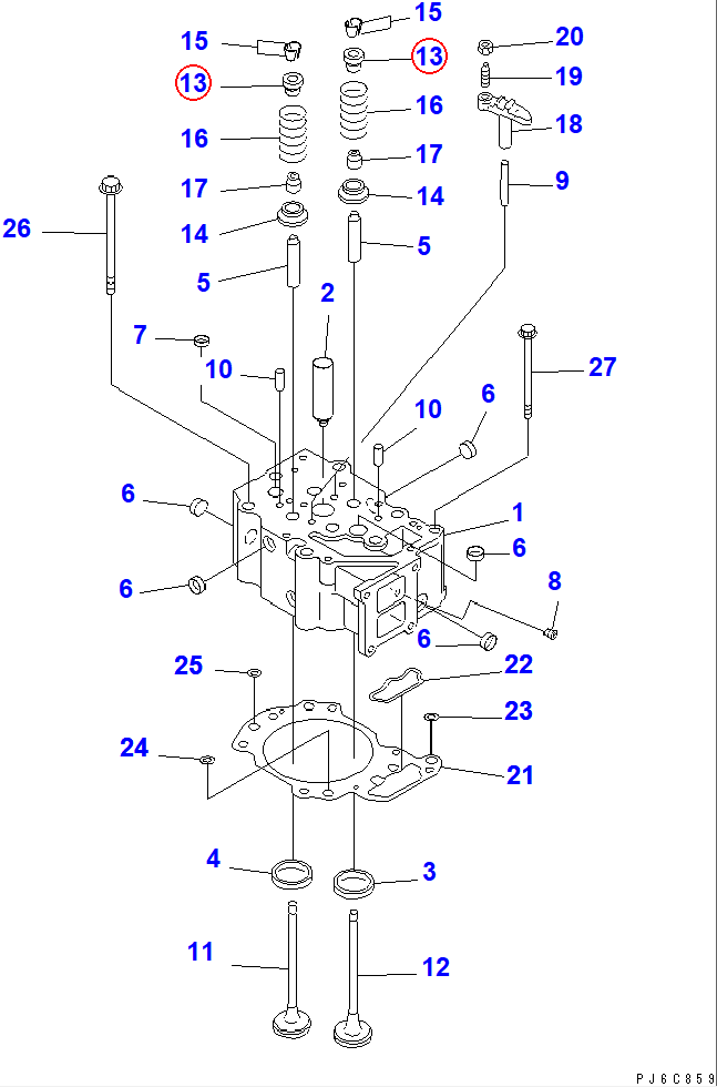 Diagram 6150-41-4510 SEAT,UPPER - Komatsu
