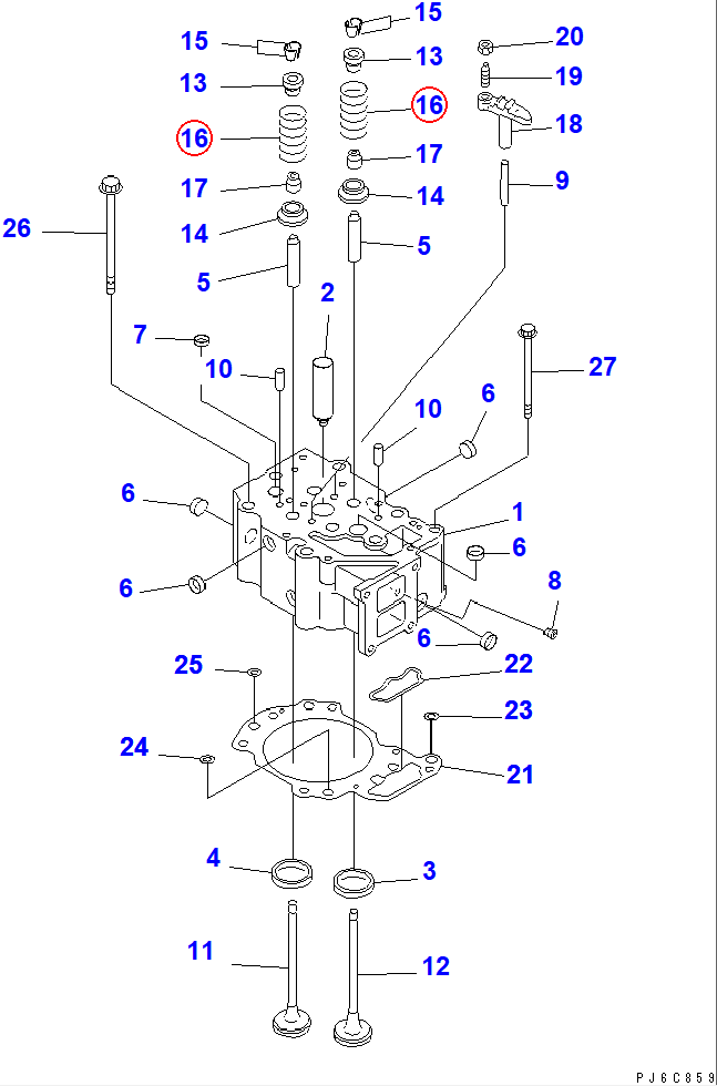 Diagram 6150-41-4450 SPRING - Komatsu