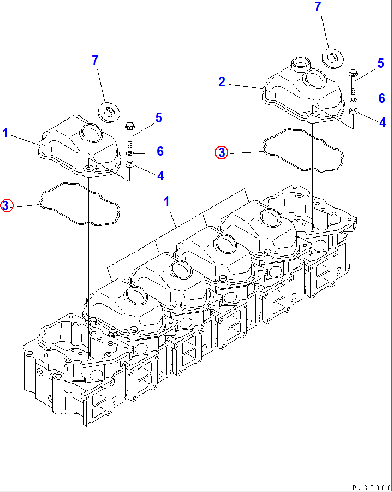 Diagram 6156-11-8810 GASKET (K1) - Komatsu