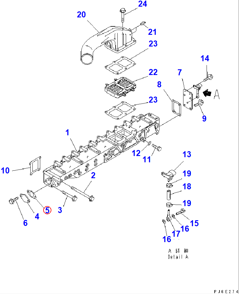 Diagram 6127-51-6822 GASKET (K1) - Komatsu