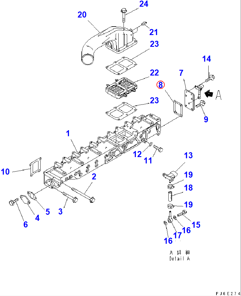 Diagram 6154-11-4260 GASKET (K1) - Komatsu