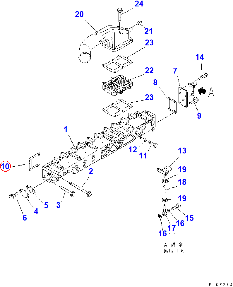 Diagram 6150-13-4810 GASKET (K1) - Komatsu