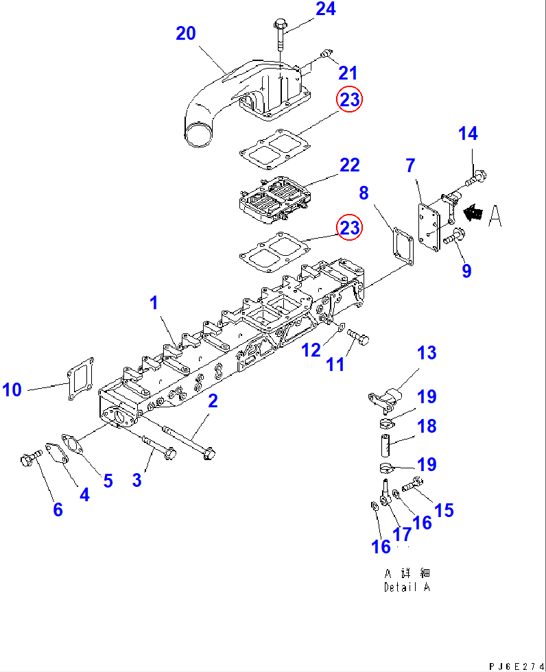 Diagram 6150-11-4821 GASKET (K1) - Komatsu