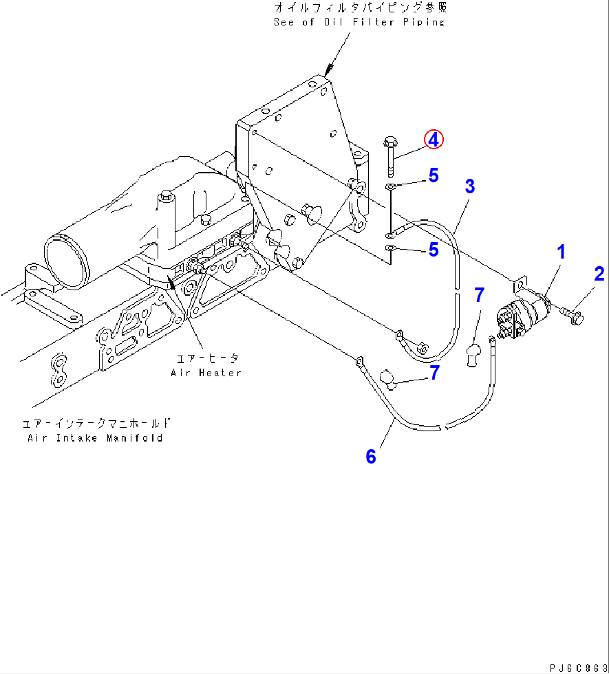 Diagram 01435-01075 BOLT - Komatsu