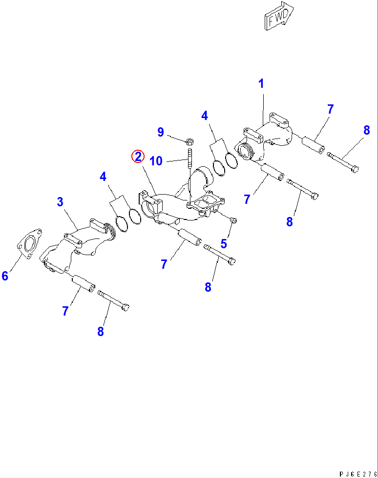 Diagram 6152-11-5240 MANIFOLD,CENTER - Komatsu