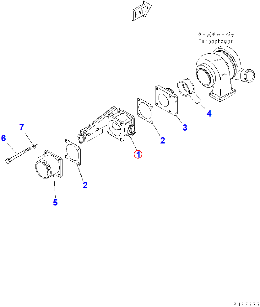 Diagram 6218-11-8100 EXHAUST BRAKE ASS'Y,(SEE FIG.A1650-B3A9) - Komatsu