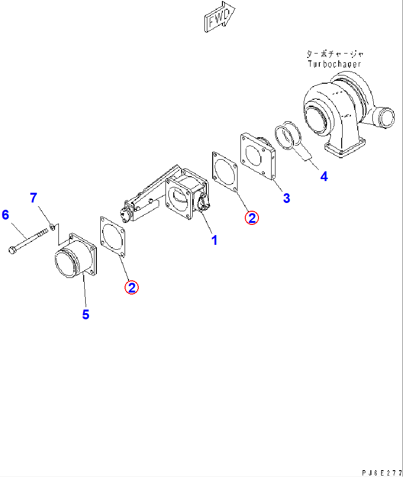 Diagram 6151-11-5751 GASKET - Komatsu