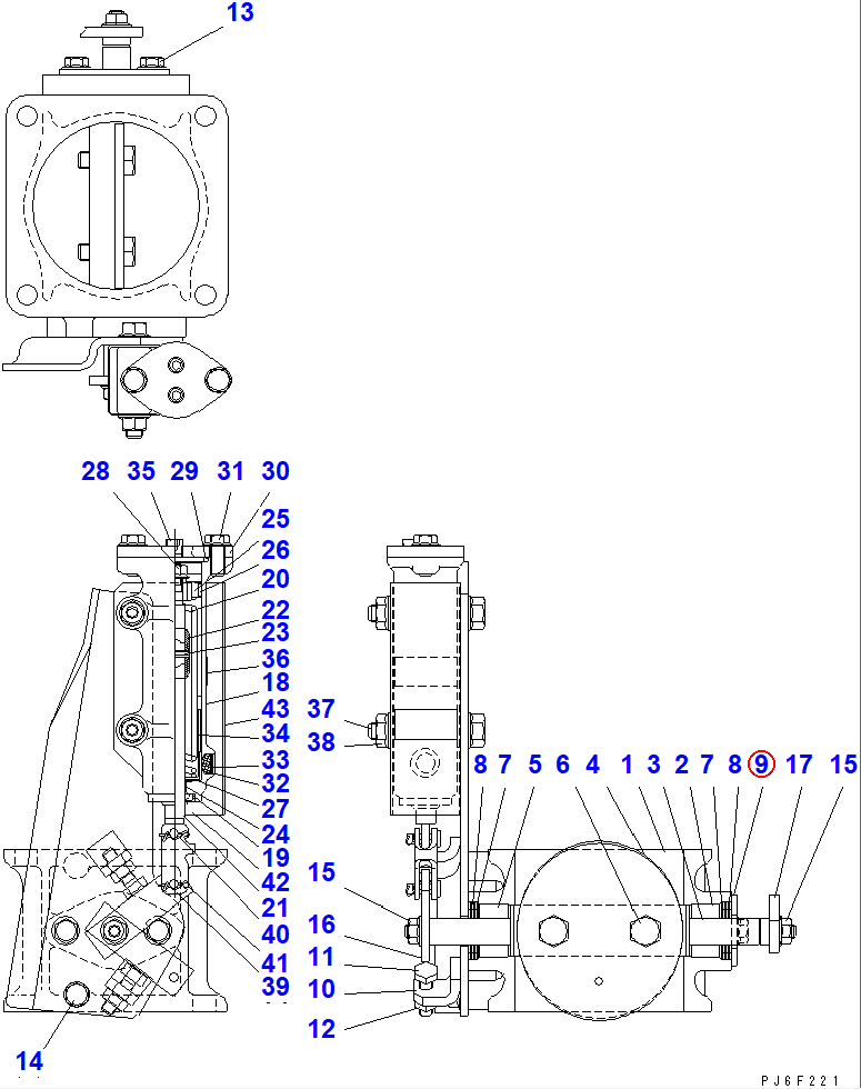 Diagram JK281-20540 COVER - Komatsu