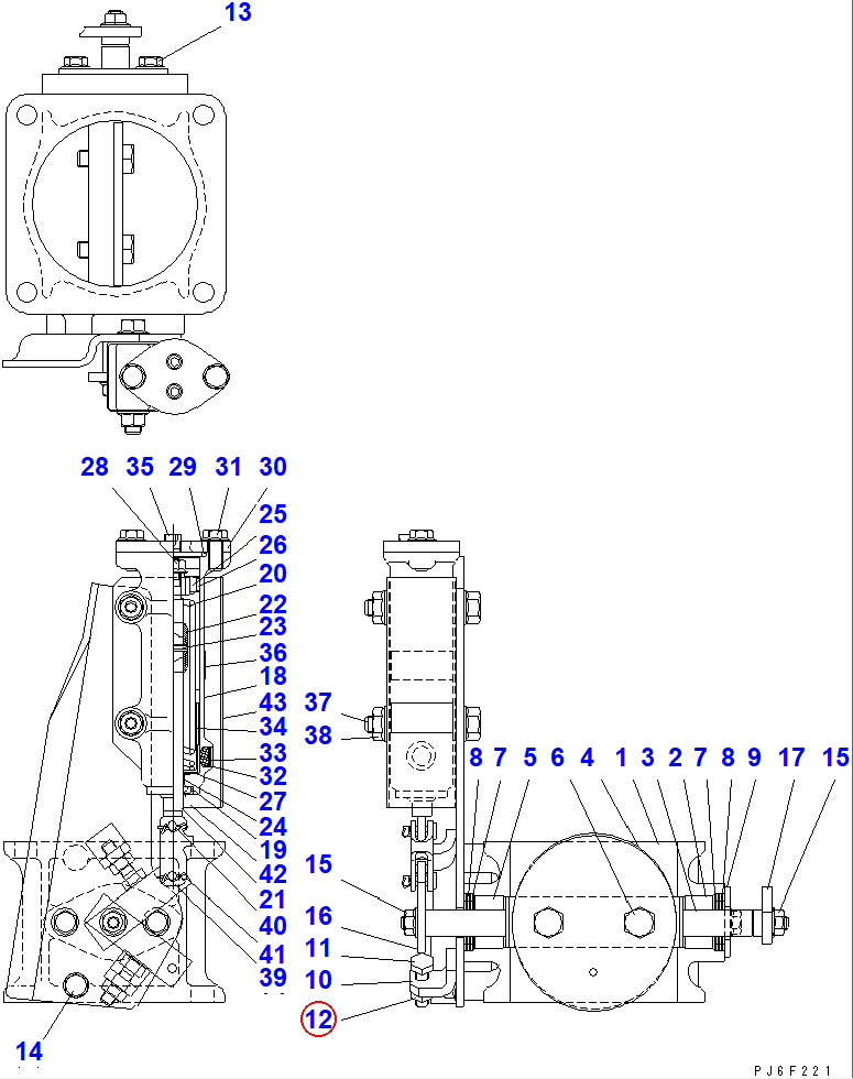 Diagram JK1113-0285 NUT,FLANGE - Komatsu