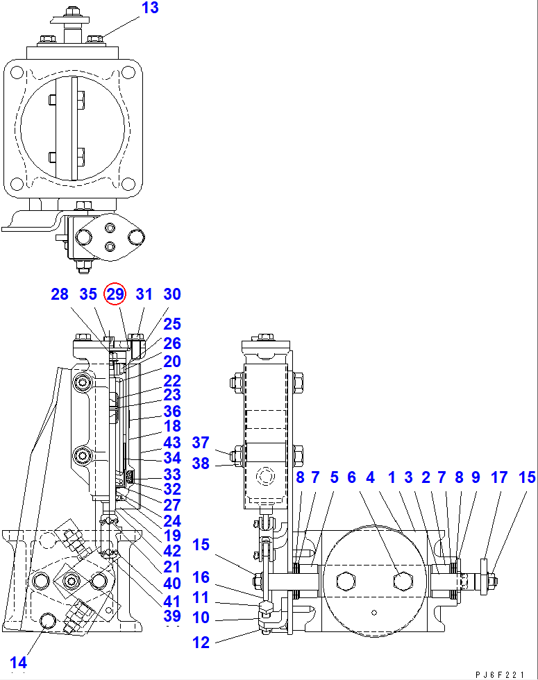 Diagram JK1173-0016 O-RING - Komatsu