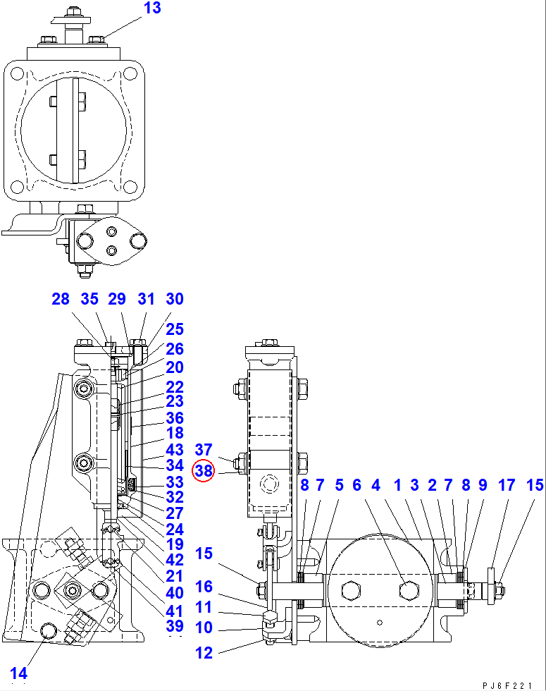 Diagram JK1113-0281 NUT - Komatsu