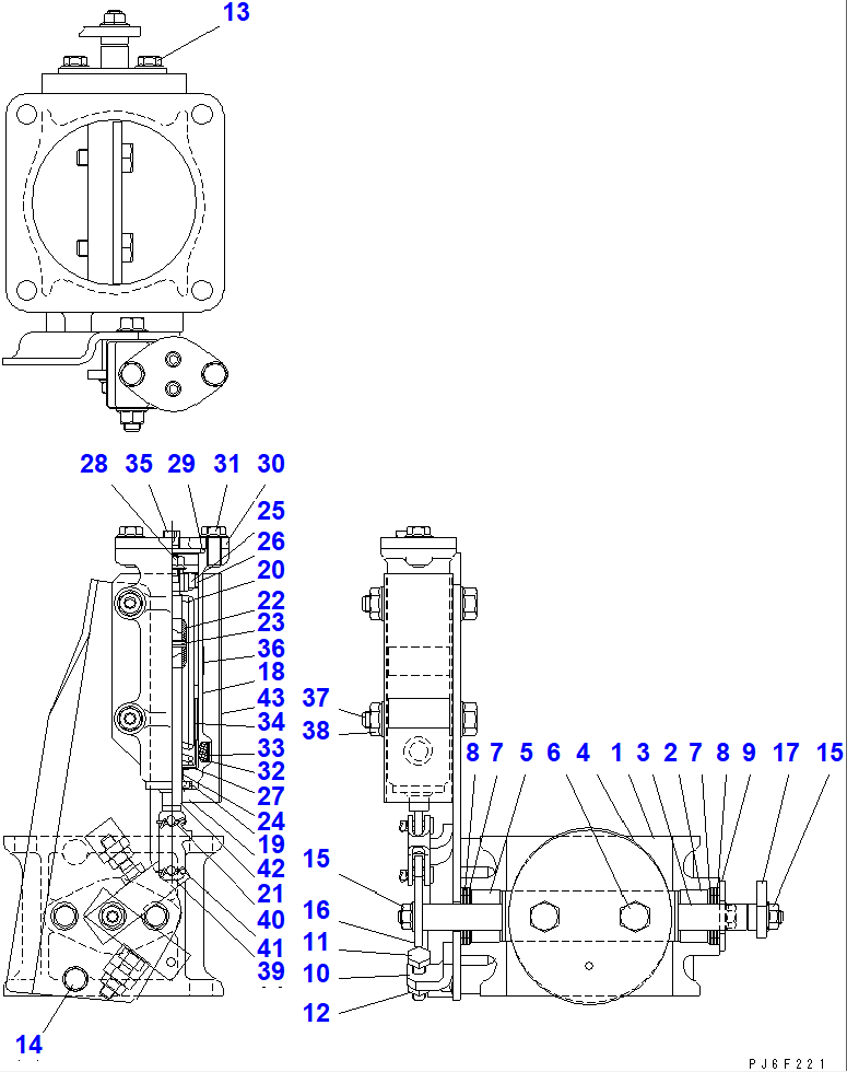 Diagram JKX8197-034 BRAKE VALVE ASS'Y - Komatsu
