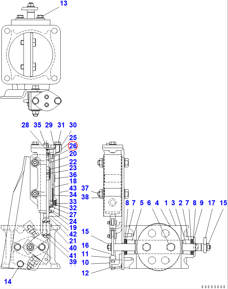 Diagram MY284-22001 RING,WEAR - Komatsu