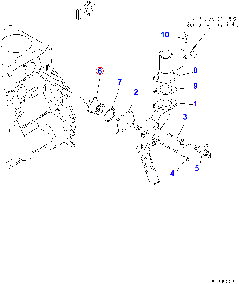 Diagram 600-421-6630 THERMOSTAT - Komatsu