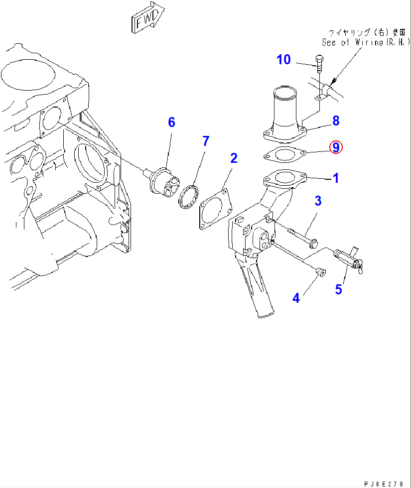 Diagram 6210-61-6441 GASKET (K2) - Komatsu