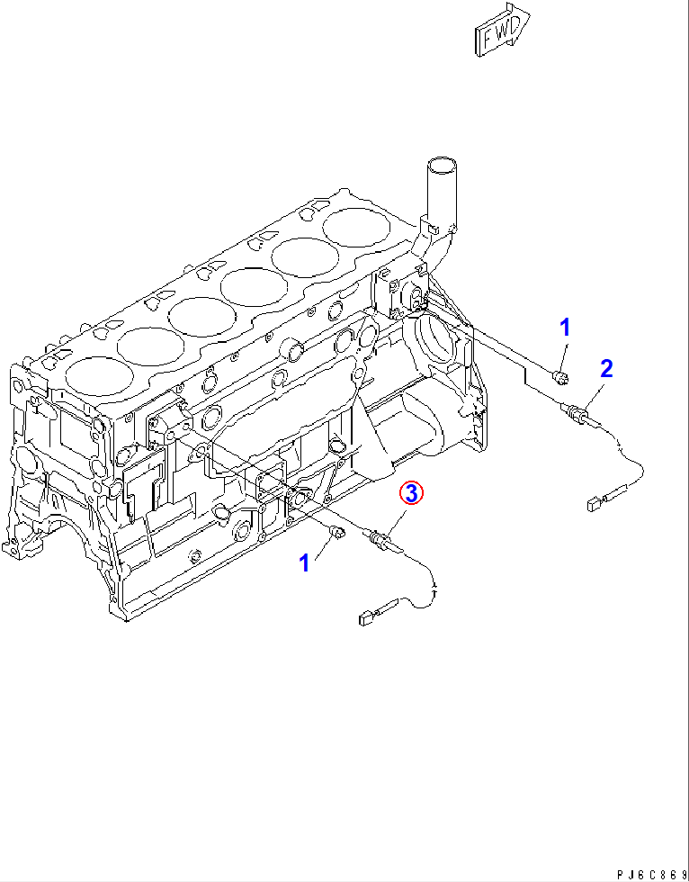 Diagram 7861-93-3520 SENSOR,TEMPERATURE - Komatsu