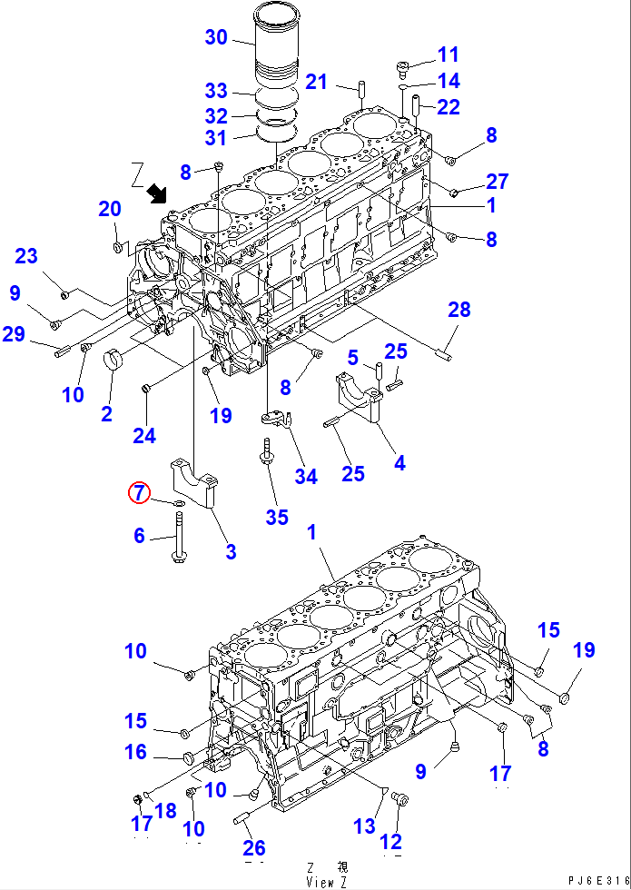 Diagram 01643-31645 WASHER - Komatsu
