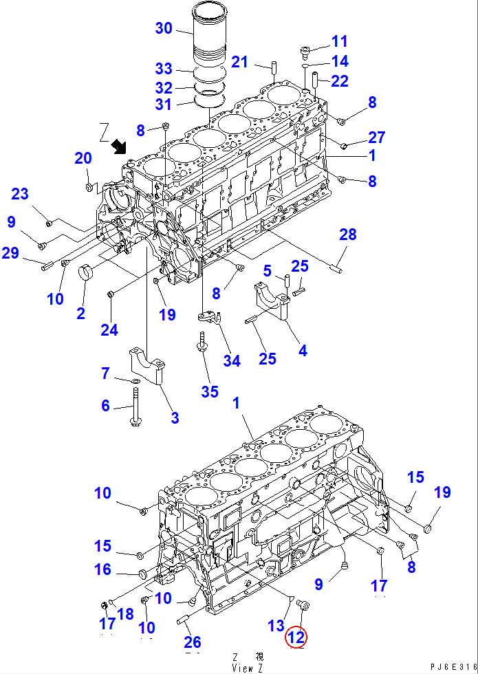 Diagram 07040-13016 PLUG - Komatsu