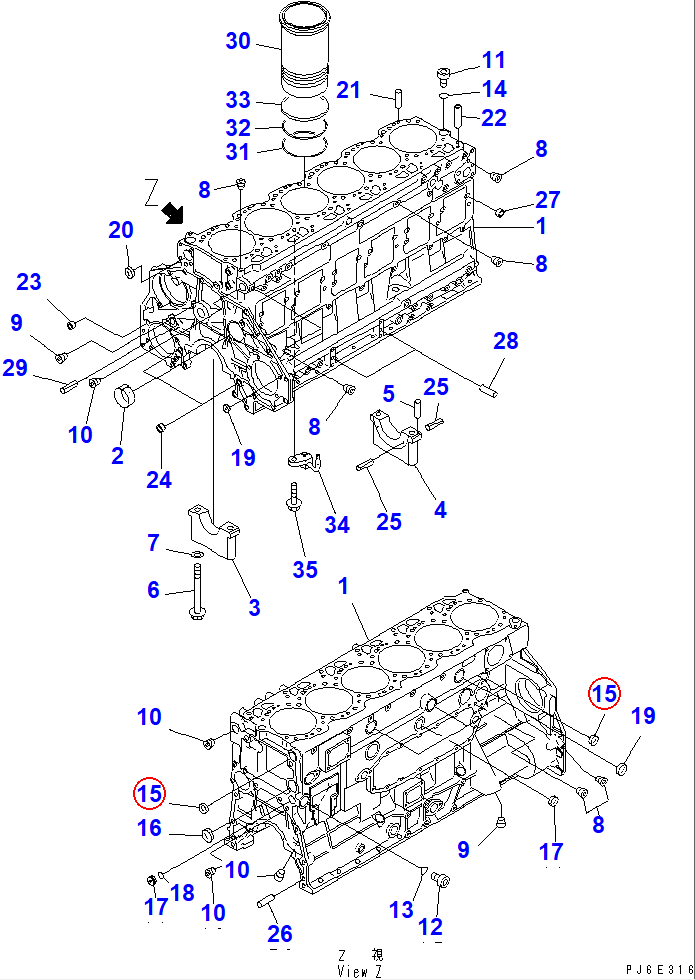Diagram 07046-43016 PLUG - Komatsu