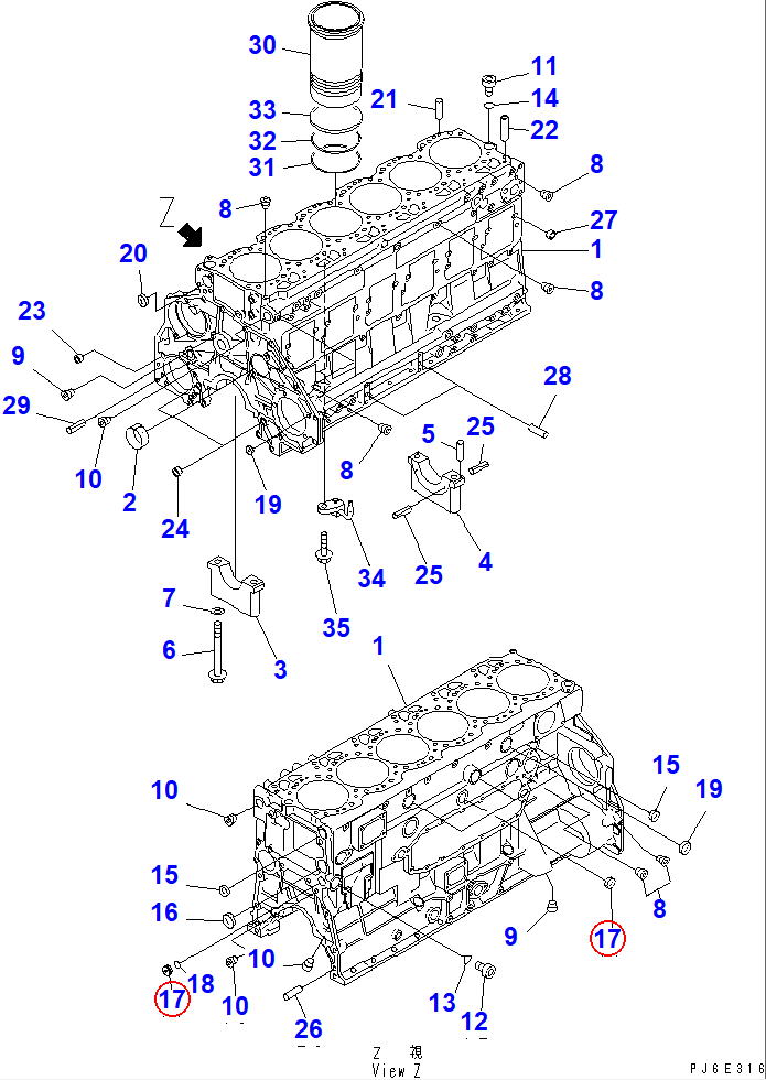 Diagram 6154-21-1981 PLUG - Komatsu