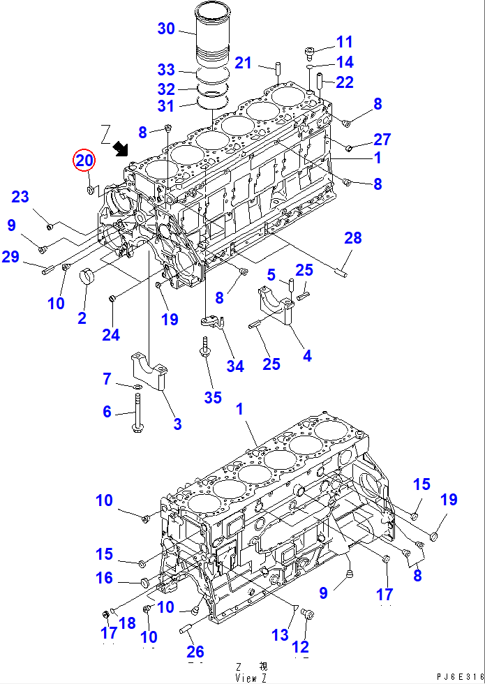 Diagram 07046-43516 PLUG - Komatsu
