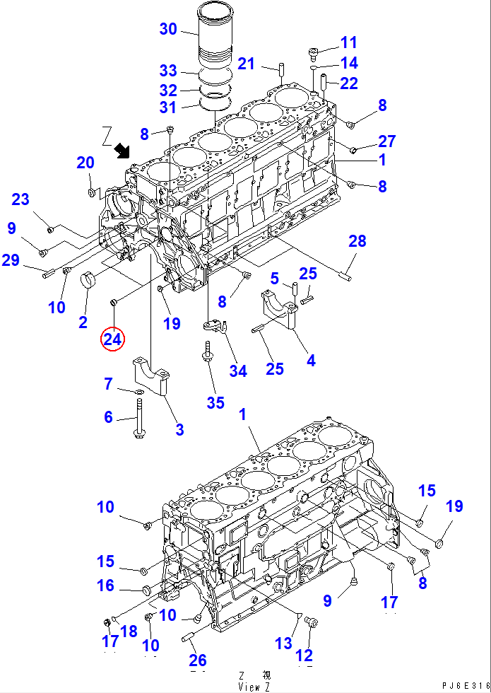 Diagram 6150-41-2440 PIN - Komatsu