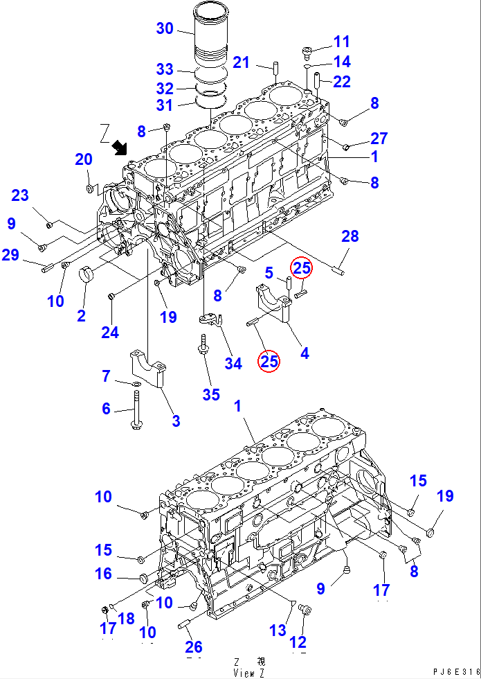 Diagram 04025-00408 PIN,ROLL - Komatsu