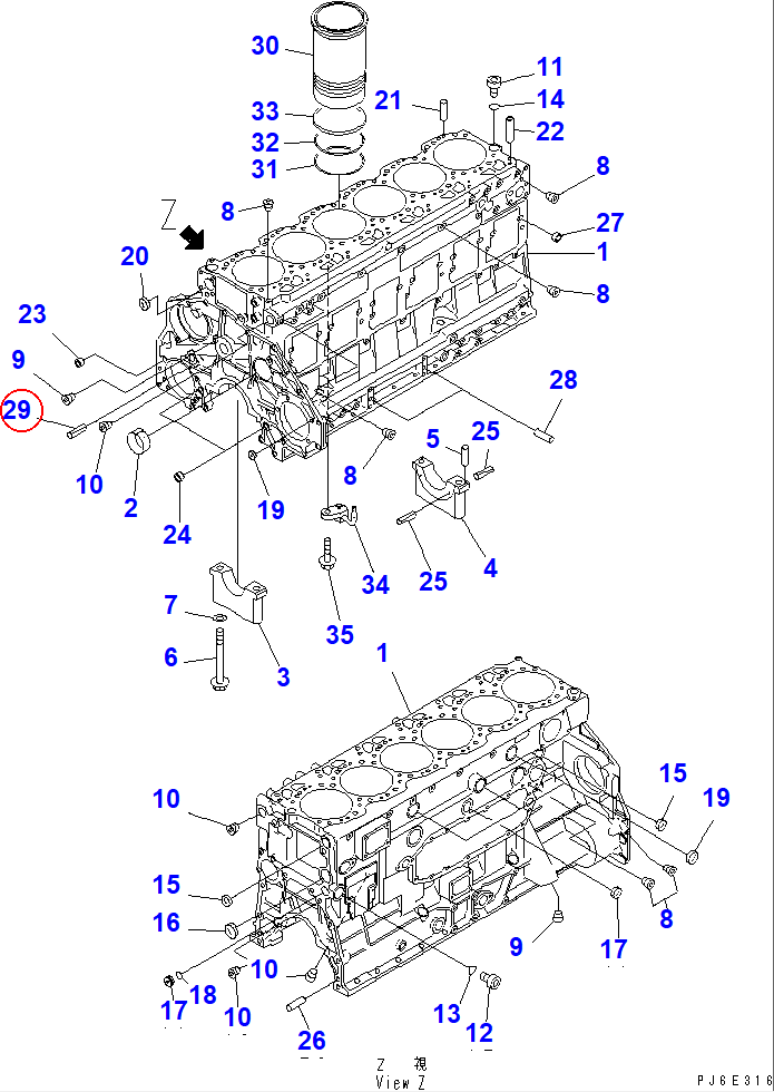 Diagram 04025-00512 PIN,SPRING - Komatsu