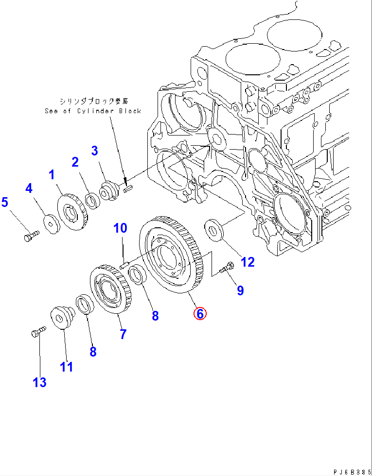 Diagram 6154-31-6310 GEAR - Komatsu