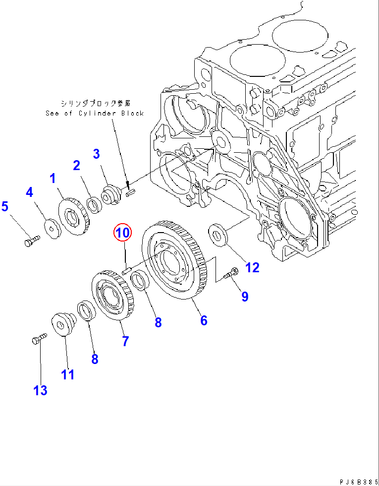 Diagram 6127-21-1260 PIN,DOWEL - Komatsu