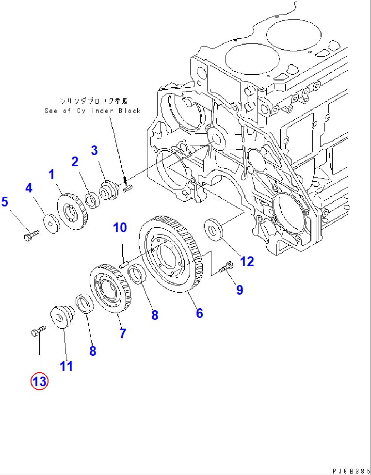 Diagram 6150-21-2431 BOLT - Komatsu